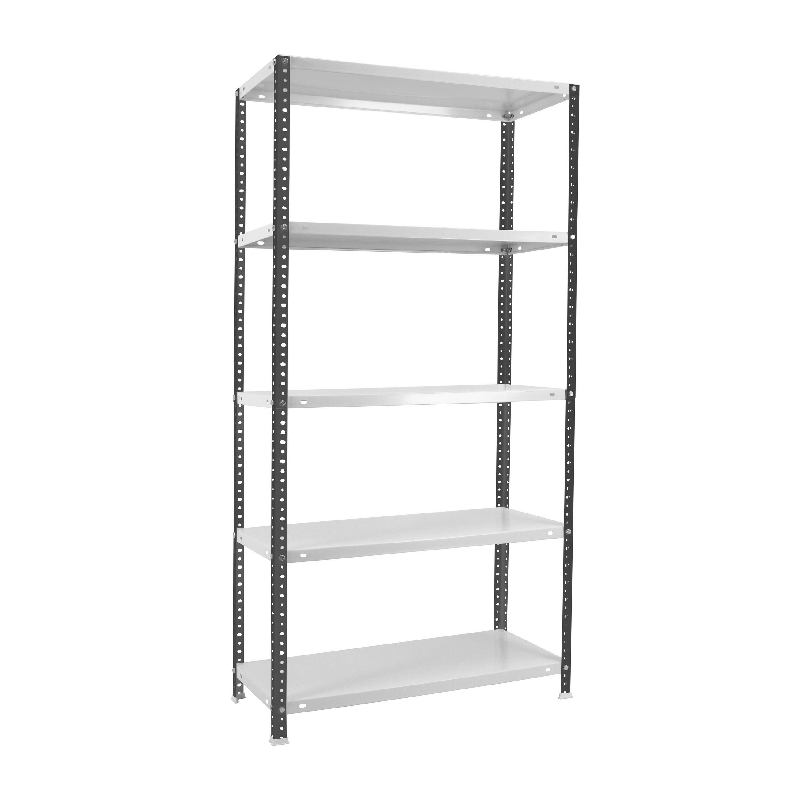 SCHRAUBREGAL PANDA TALL | HxBxT 200x110x40cm | 5 Fachböden | Fachlast 90kg | Anthrazit-Weiß - Anthrazit, Metall (110/200/40cm) - PROREGAL