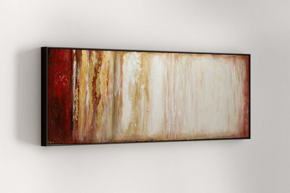 ACRYLBILD HANDGEMALT 150/50 cm - Rot/Braun, Holz/Textil (150/50cm) - KUNSTLOFT