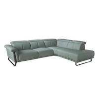 ECKSOFA Relax-Ecksofa rechts in türkisgrünem Leder 306/229/97 cm - Türkis/Schwarz, Leder/Holz (306/229cm) - ANGEL CERDA
