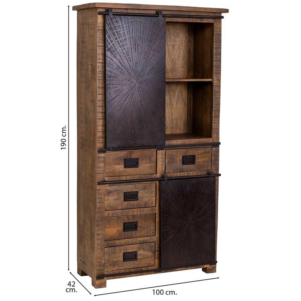KLEIDERSCHRANK aus holz 100x42x190cm - Braun, Holz (100/190/42cm) - Wanderlust