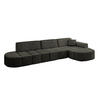 ECKSOFA Ottomane Rechts LIVO-L2 - 337x173x79,5 cm Schwarz - Schwarz, Holzwerkstoff/Textil (337/173cm) - ALTDECOR