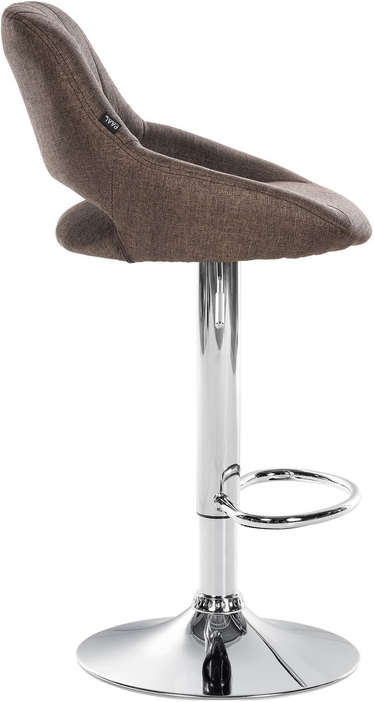 BARHOCKER Stoff braun - Chromfarben/Braun, Textil/Metall (46.5/85/48cm) - CLP