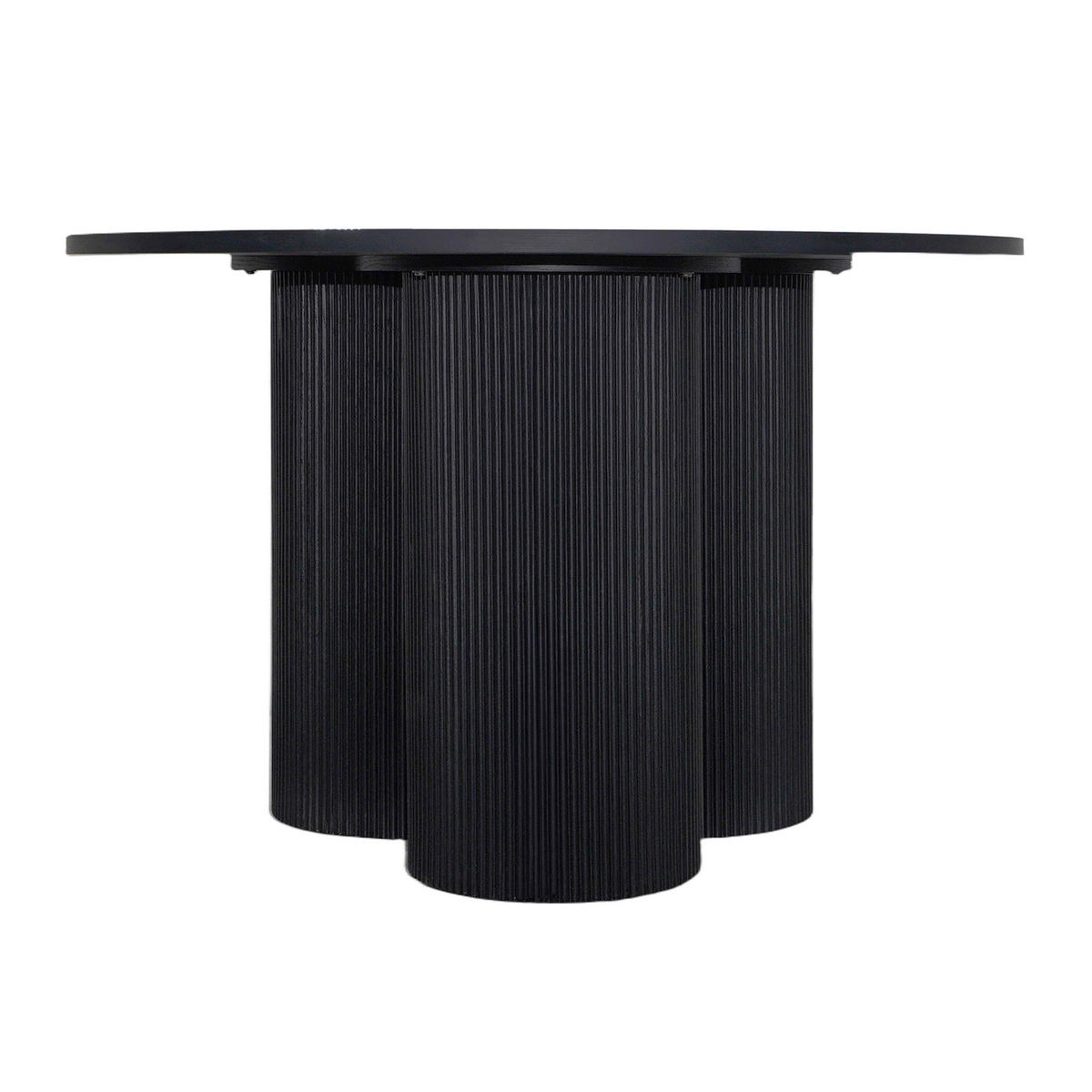 ESSTISCH, schwarzes Holzeffekt - Schwarz, Holz (120/120/75cm) - Oviala