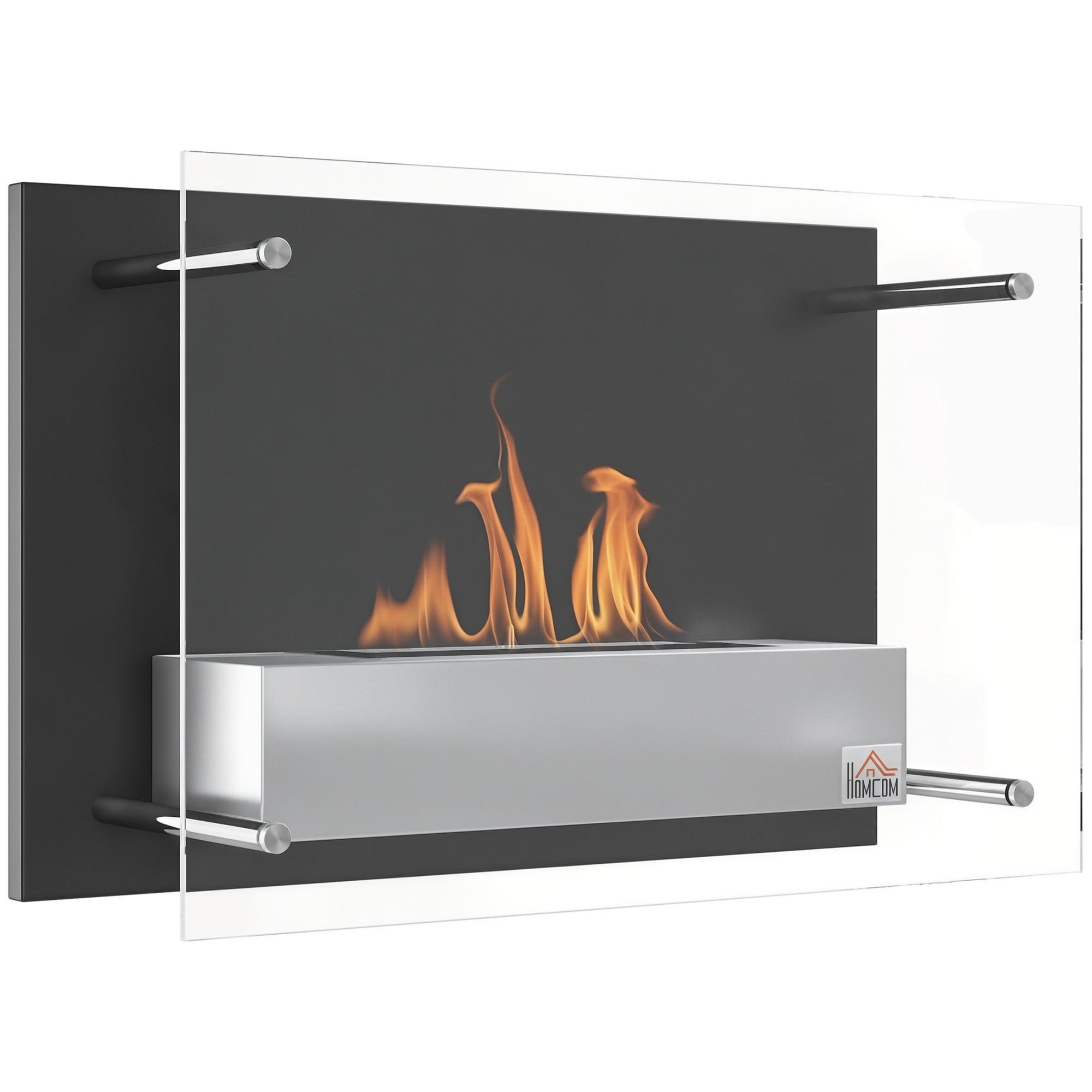 ETHANOLKAMIN DE-17020 Wandmontage 0,9 L Brenner Schwarz - Schwarz, Metall (60/40/22cm) - ComfortXL
