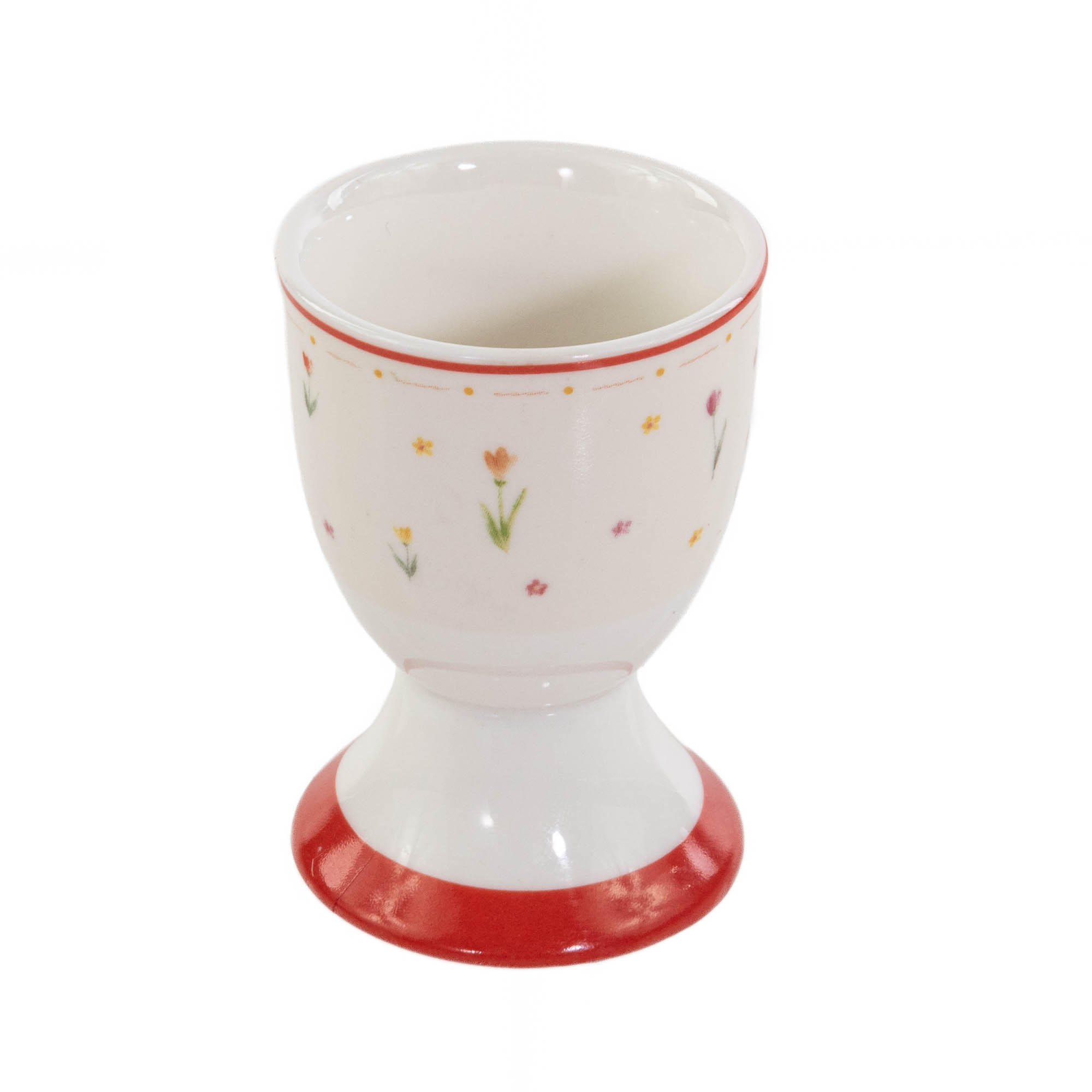 EIERBECHER Blümi Ø 5 cm - Rot/Weiß, Keramik (5/7/5cm) - Boltze Home