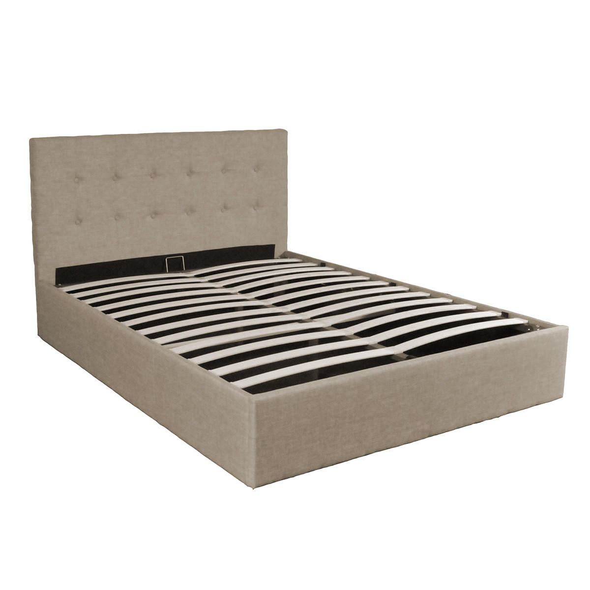 BETTKASTEN PARMA mit Lattenrost/ Bett 140x190 - Beige - Grau, Holzwerkstoff (140/190cm) - Weber Industries