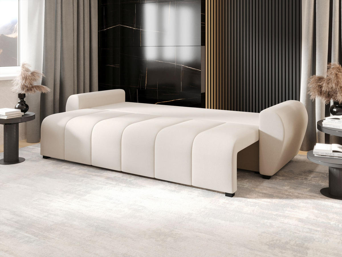 SOFA MOLISA mit Schlaffunktion COSMIC 10 mit Stauraum - Beige, Textil (86/82/246cm) - Bedante