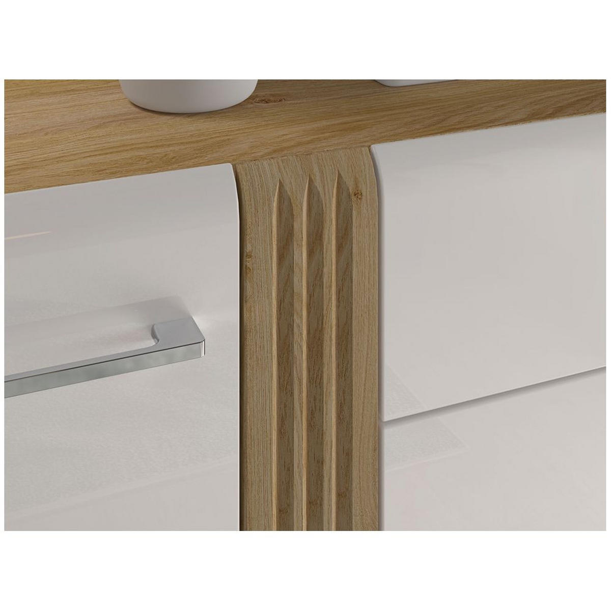 KOMMODE Akron-131 - Weiß, Holzwerkstoff (134/90/42cm) - Lomado