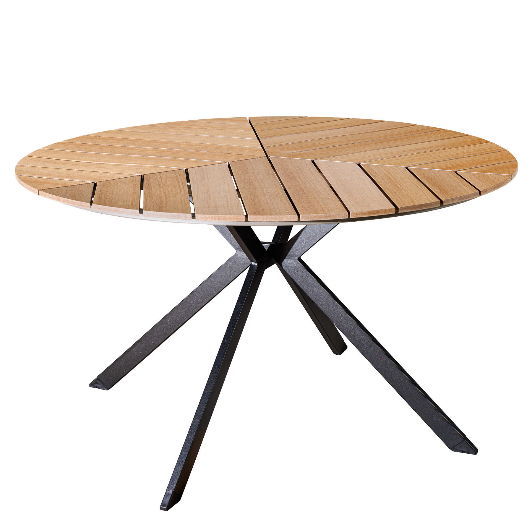 GARTENTISCH DESIGNO Kunststoff Aluminium Natur 120 cm - Braun, Kunststoff/Metall (120/120/74cm) - riess-ambiente