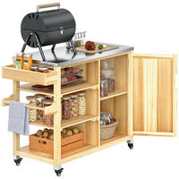 GRILLWAGEN DE-10031 Naturholz - Naturfarben, Metall (50/91.5/134.5cm) - ComfortXL
