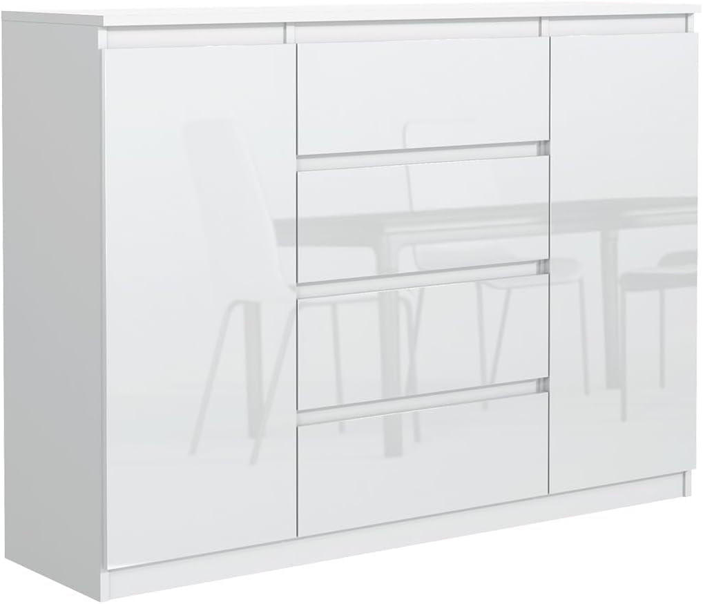 MebLocker Kommode Weiß Hochglanz 138.6x101.5x39 cm