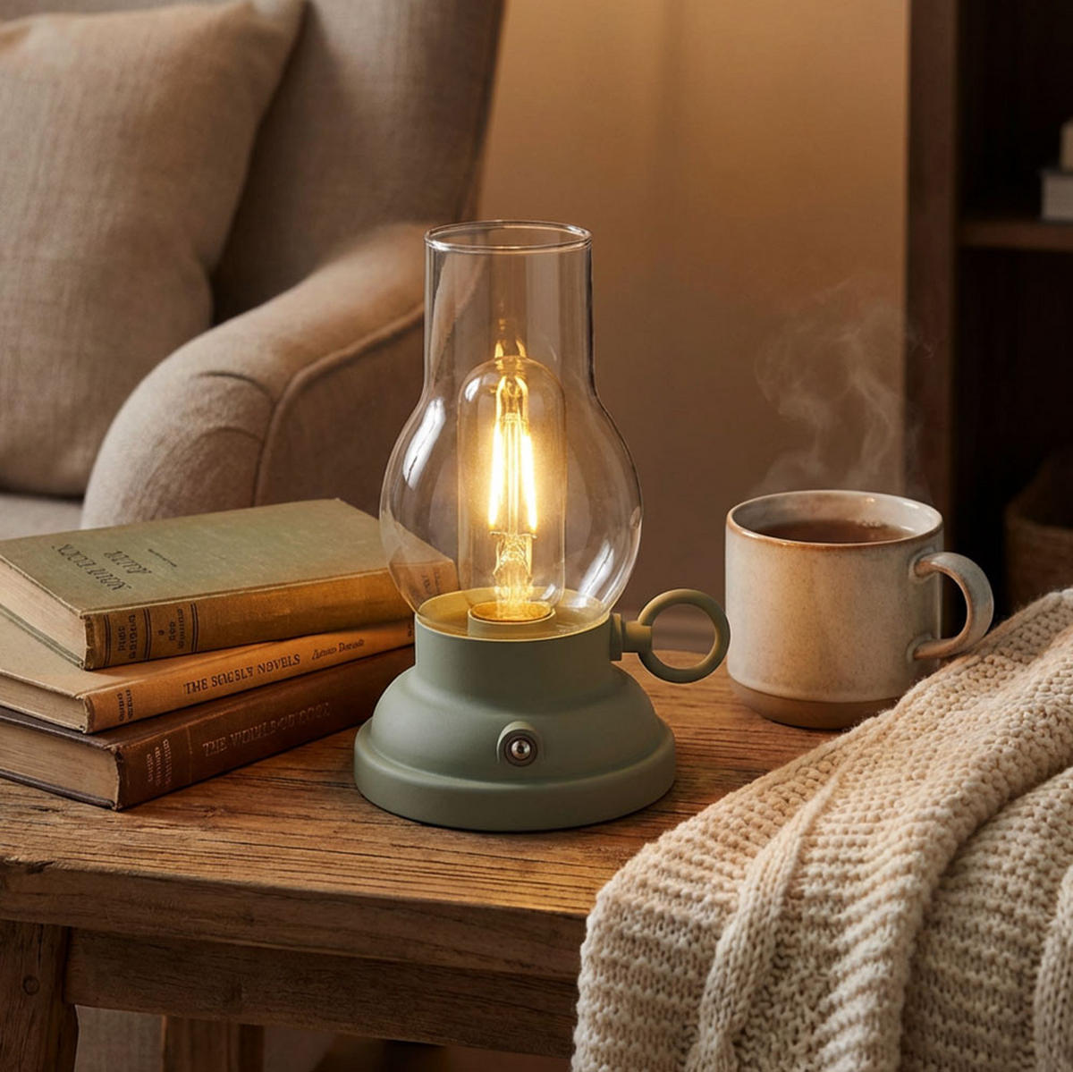 LED TISCHLEUCHTE PETRO Grün - Grün, Glas (12.5/10.7/17.5cm) - Globo Lighting