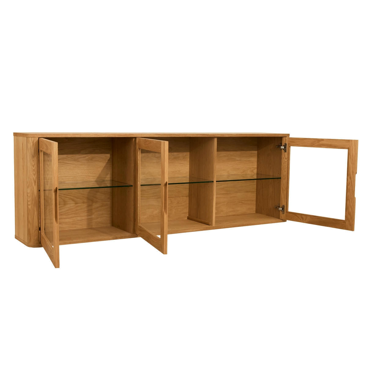 VITRINE Eiche massiv - Eichefarben/Braun, Holz/Holzwerkstoff (180/60/34cm) - Furnhouse