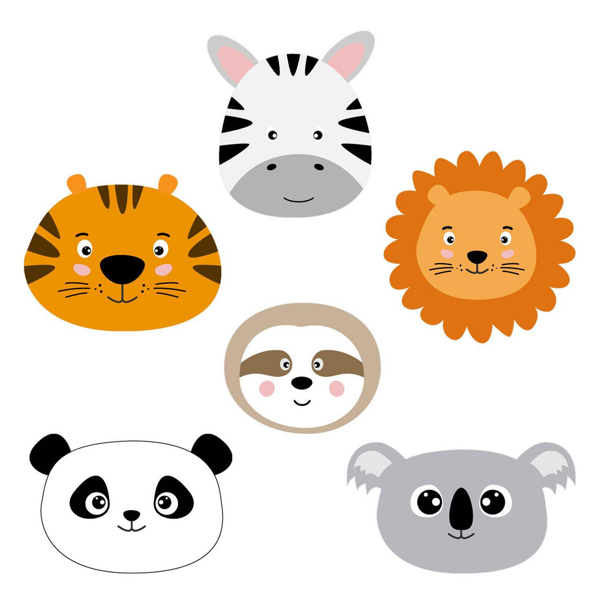 WANDAUFKLEBER 130x197cm - Wildtiersafari - Multicolor, Kunststoff (130/197/0.1cm) - Wallfluent