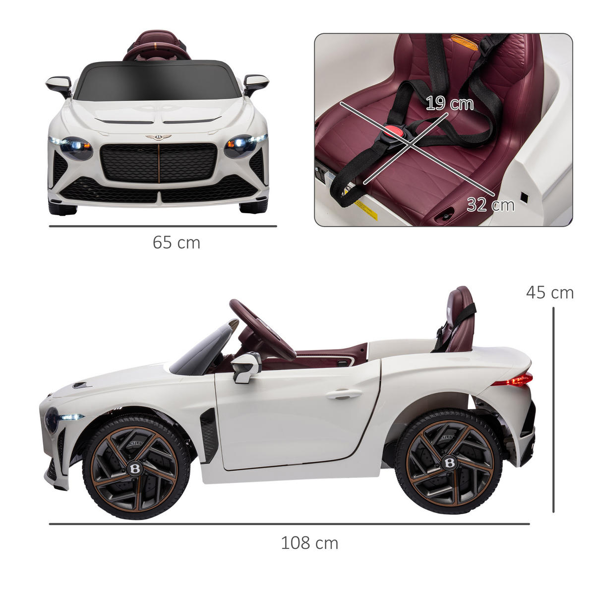 ELEKTRO-KINDERAUTO DE-13157 Flügeltüren Weiß - Weiß, Kunststoff (108/65/45cm) - ComfortXL
