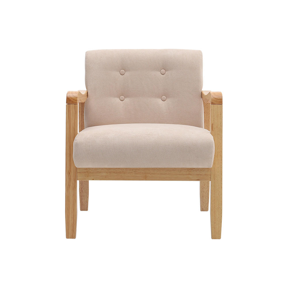POLSTERSESSEL 70/63/78 cm Armlehnen Holzrahmen Leinen Beige - Beige/Naturfarben, Holz/Textil (70/78/63cm) - Livingandhome