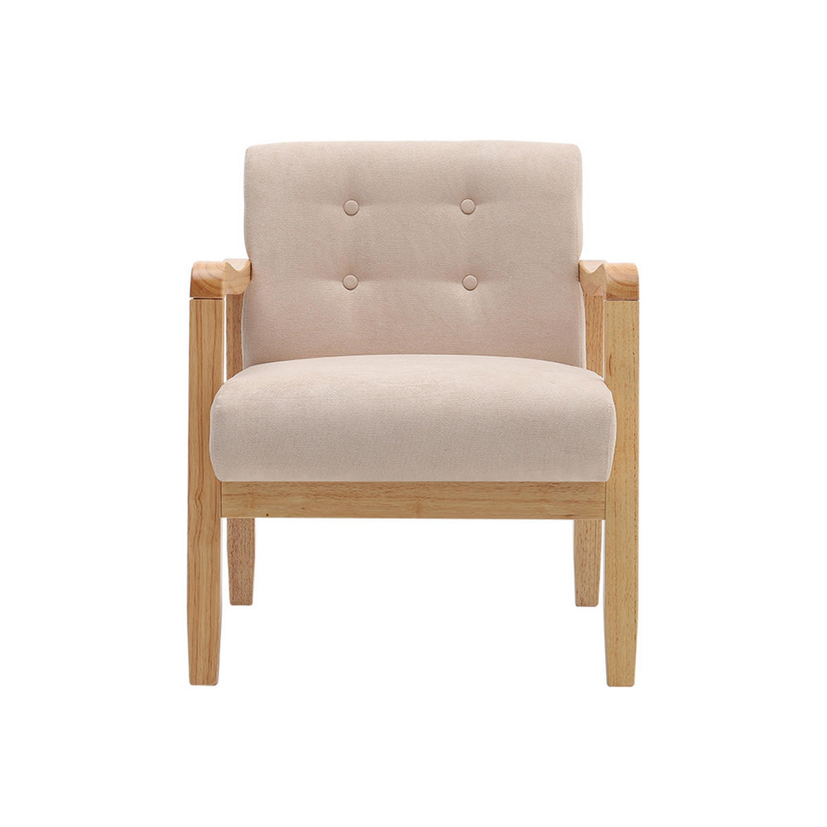 POLSTERSESSEL 70/63/78 cm Armlehnen Holzrahmen Leinen Beige - Beige/Naturfarben, Holz/Textil (70/78/63cm) - Livingandhome