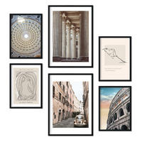 POSTER Set Mit 6 Vintage Rom A3 & A4 Rahmenlos - Klar, Papier (29/3cm) - Nacnic
