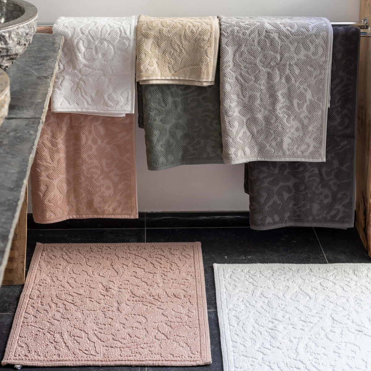 BADETUCH Gilda leinen 90 x 150 cm - Braun, Textil (90/150cm) - Vivaraise