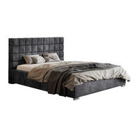 POLSTERBETT 160x200 mit Bettkasten Noris, Samtstoff, Dunkelgrau - Dunkelgrau, Holz/Textil (160/200cm) - Emporius