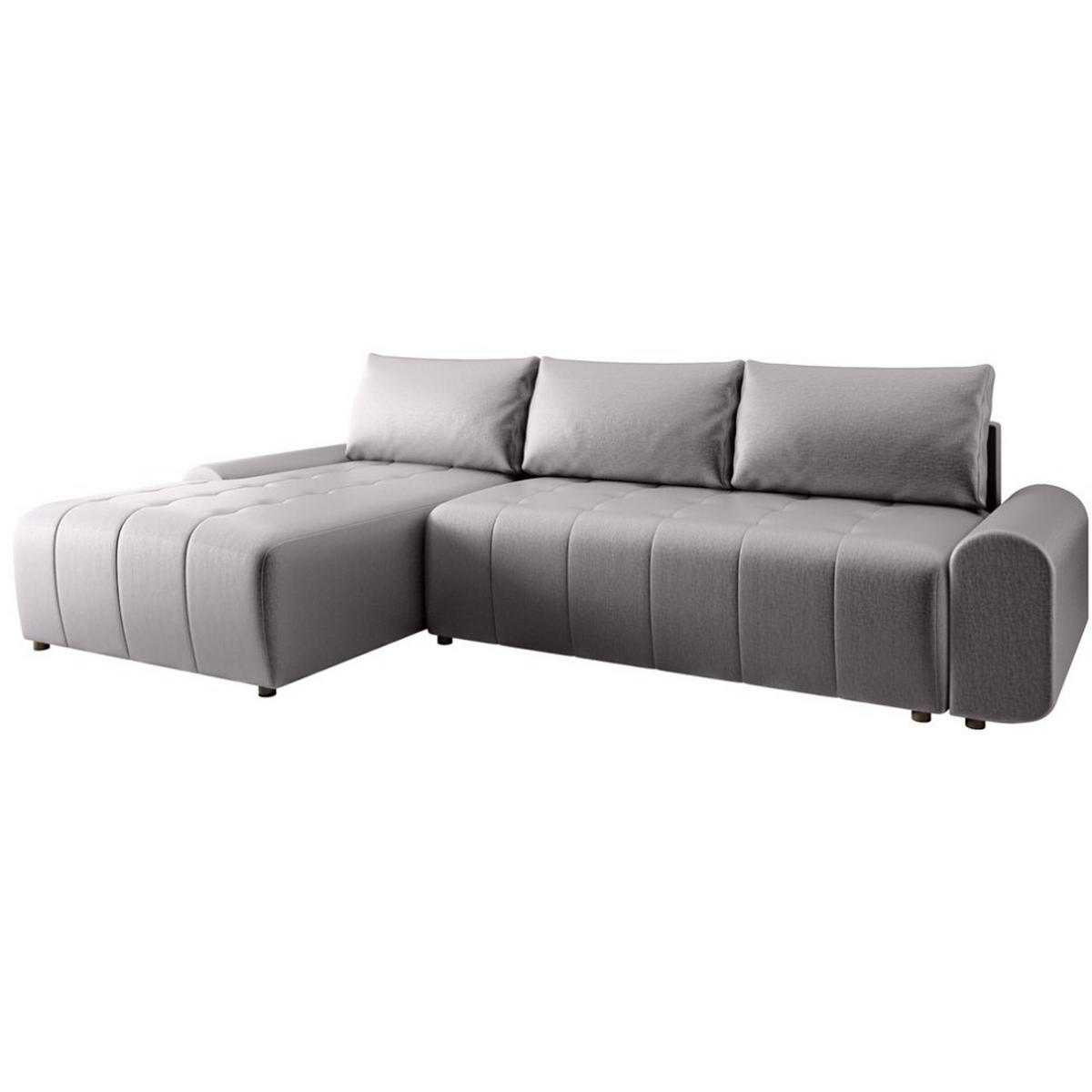 ECKSCHLAFSOFA Costa L dunkelgrau links - Dunkelgrau/Schwarz, Kunststoff/Textil (290/169cm) - Beautysofa