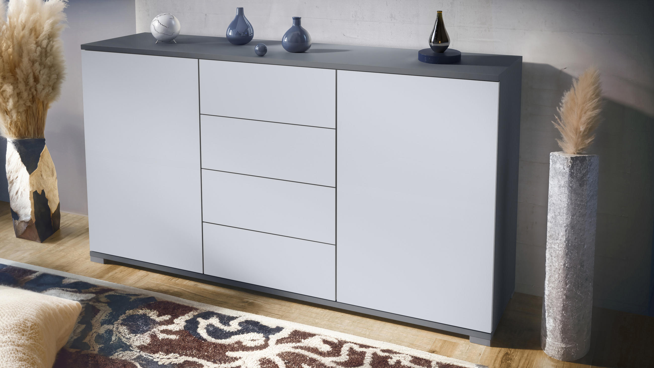 SIDEBOARD Santo Weiß matt - Weiß, Holzwerkstoff (138.5/75.5/35cm) - Vladon