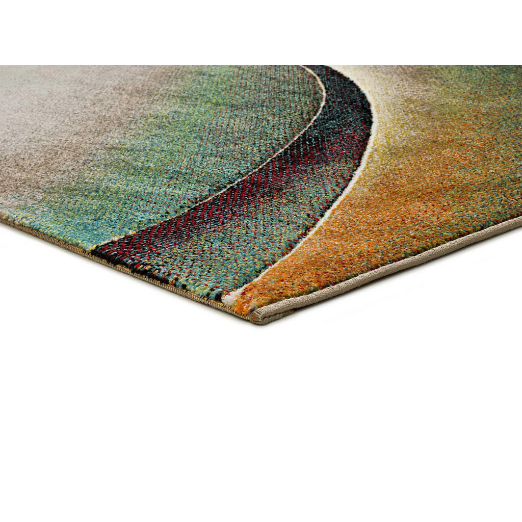 Thumbnail - Atticgo Webteppich, Grün, Orange, Beige, Textil, Grafikmuster, Rechteckig, 160x230 cm, Oeko-Tex® Standard 100, für Fußbo...