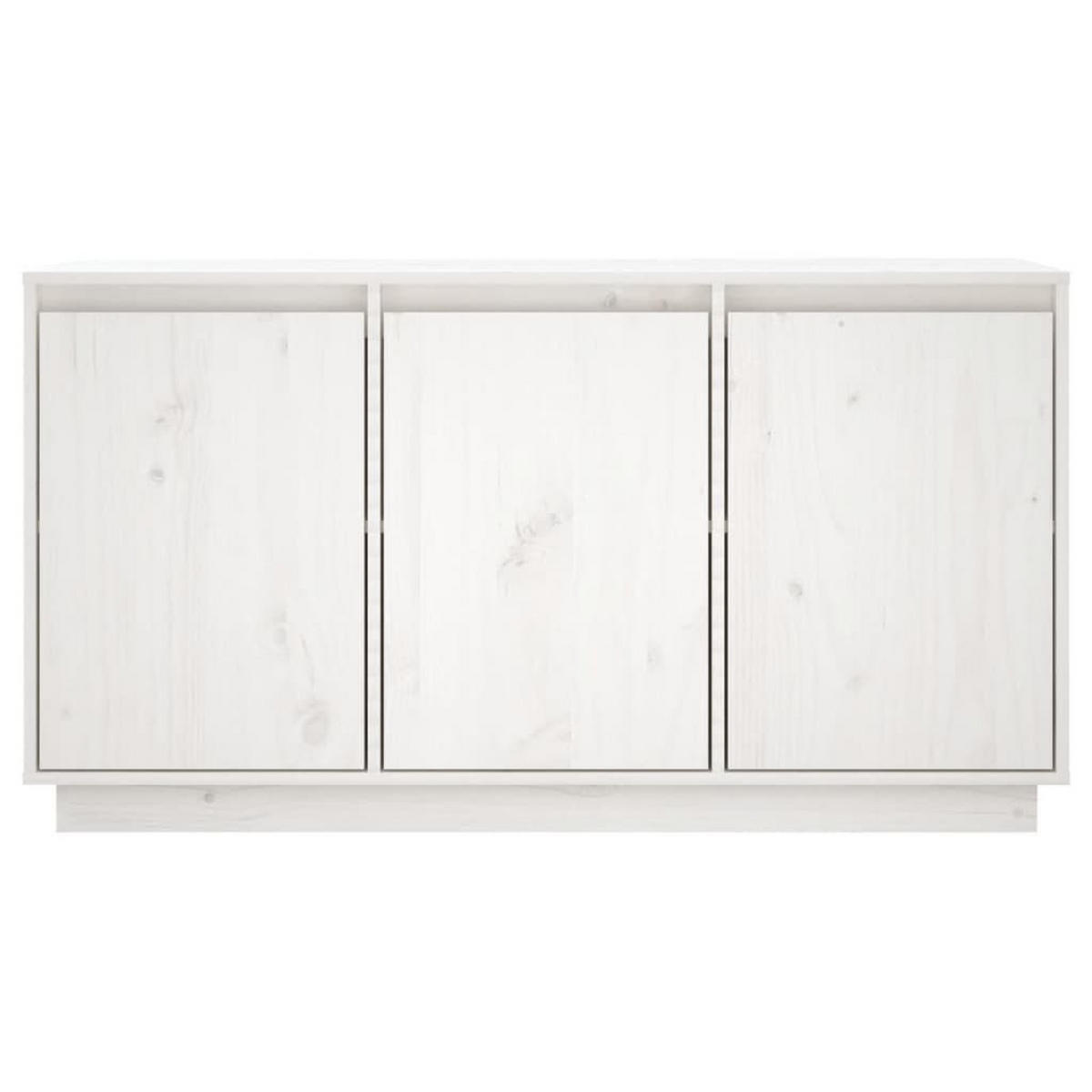SIDEBOARD Weiss 111/34/60 Cm Massivholz Kiefer - Weiß, Holz (34/60/111cm) - vidaXL