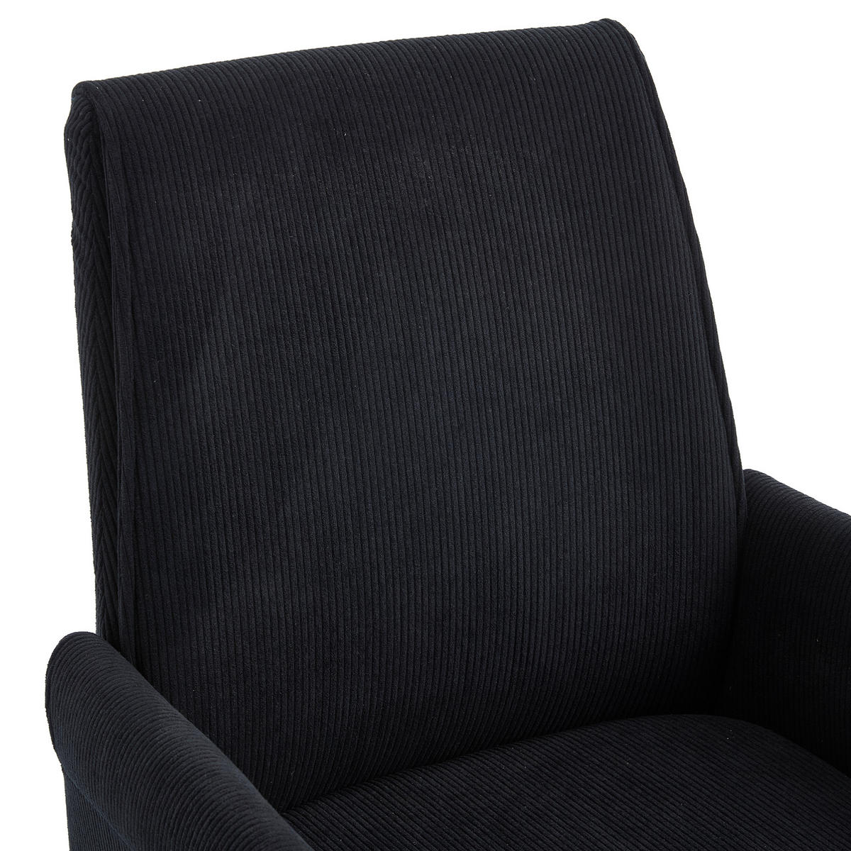 BÜRODREHSTUHL ergonomisch Cord Black - Schwarz, Kunststoff (61/107/64cm) - Meubliv
