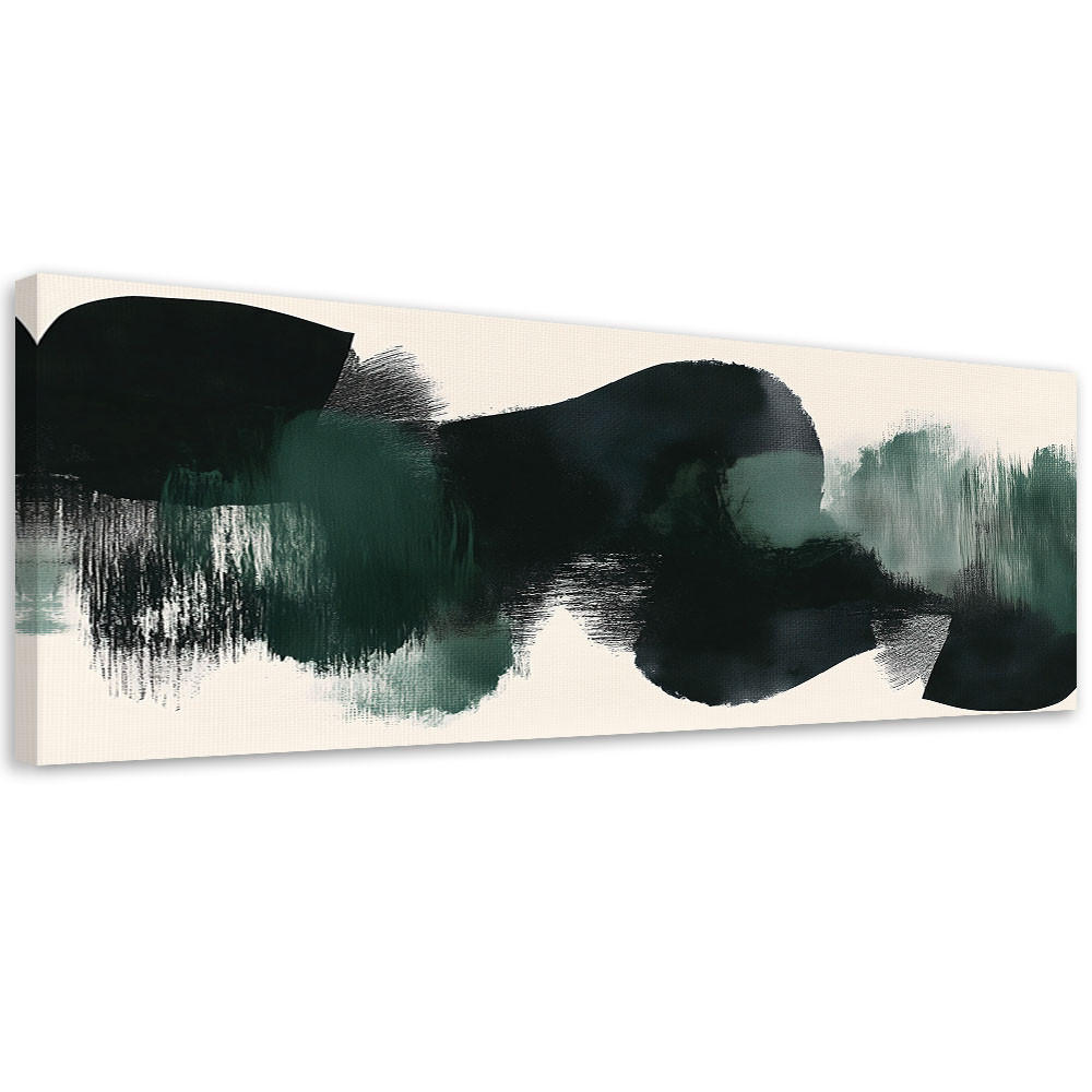 LEINWANDBILD Abstrakt Flecken Minimalismus 150x50cm - Grün, Textil (150/50cm) - Feeby