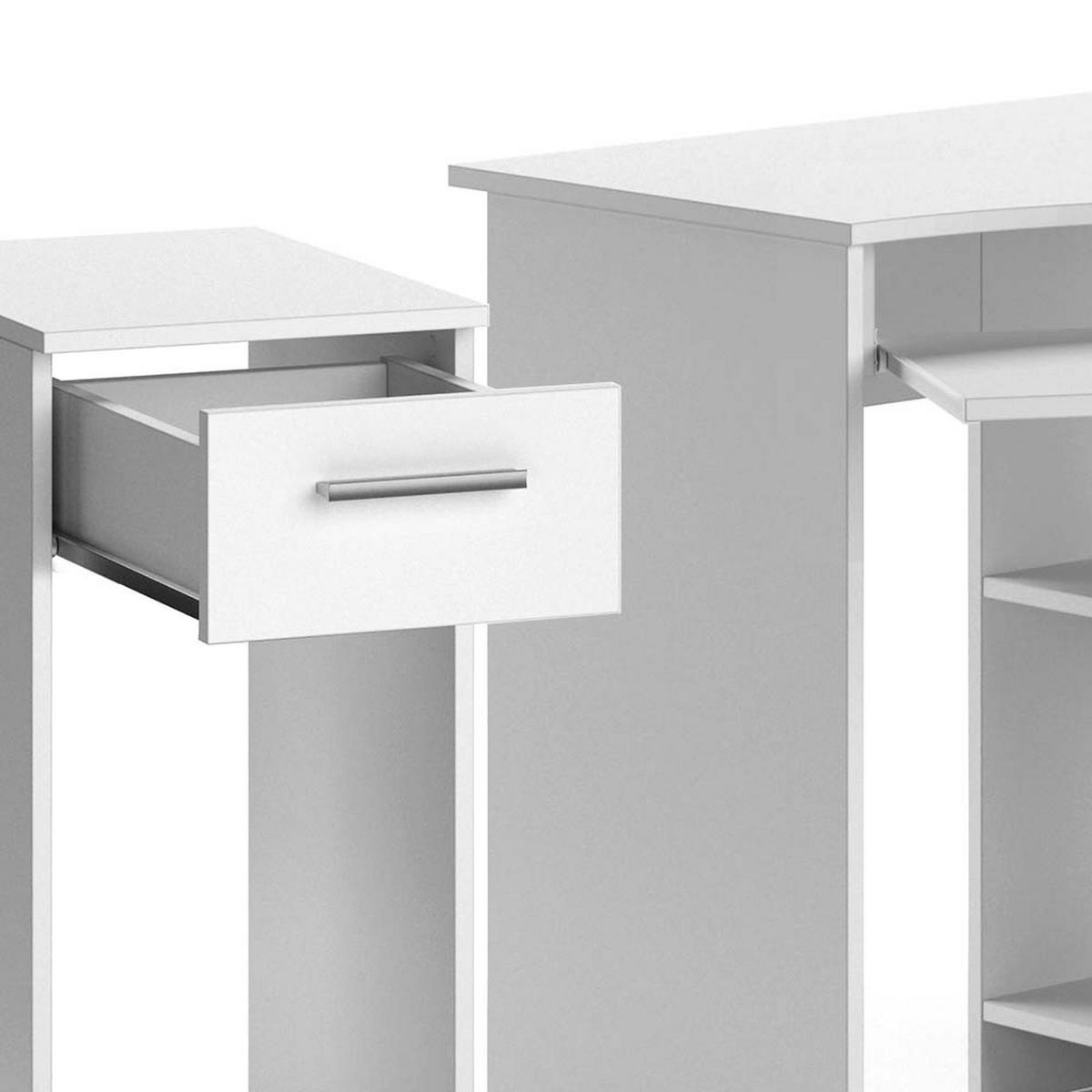 ECKSCHREIBTISCH Odin Weiß 83 x 76 cm Set mit PC-Schrank - Weiß, Holzwerkstoff (76/83/77cm) - Vicco