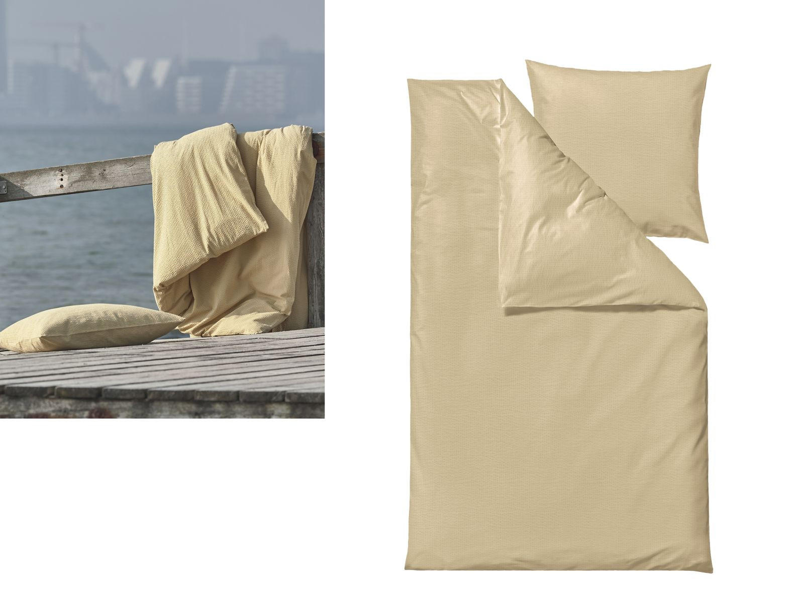 BETTWÄSCHE Wave gelb 135/200 cm Bio-Baumwolle - Gelb, Textil (135/200cm) - Södahl