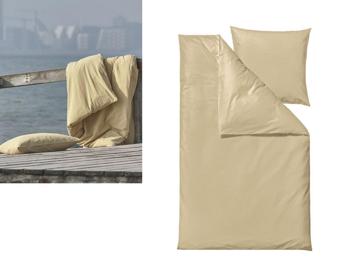 BETTWÄSCHE Wave gelb 135/200 cm Bio-Baumwolle - Gelb, Textil (135/200cm) - Södahl