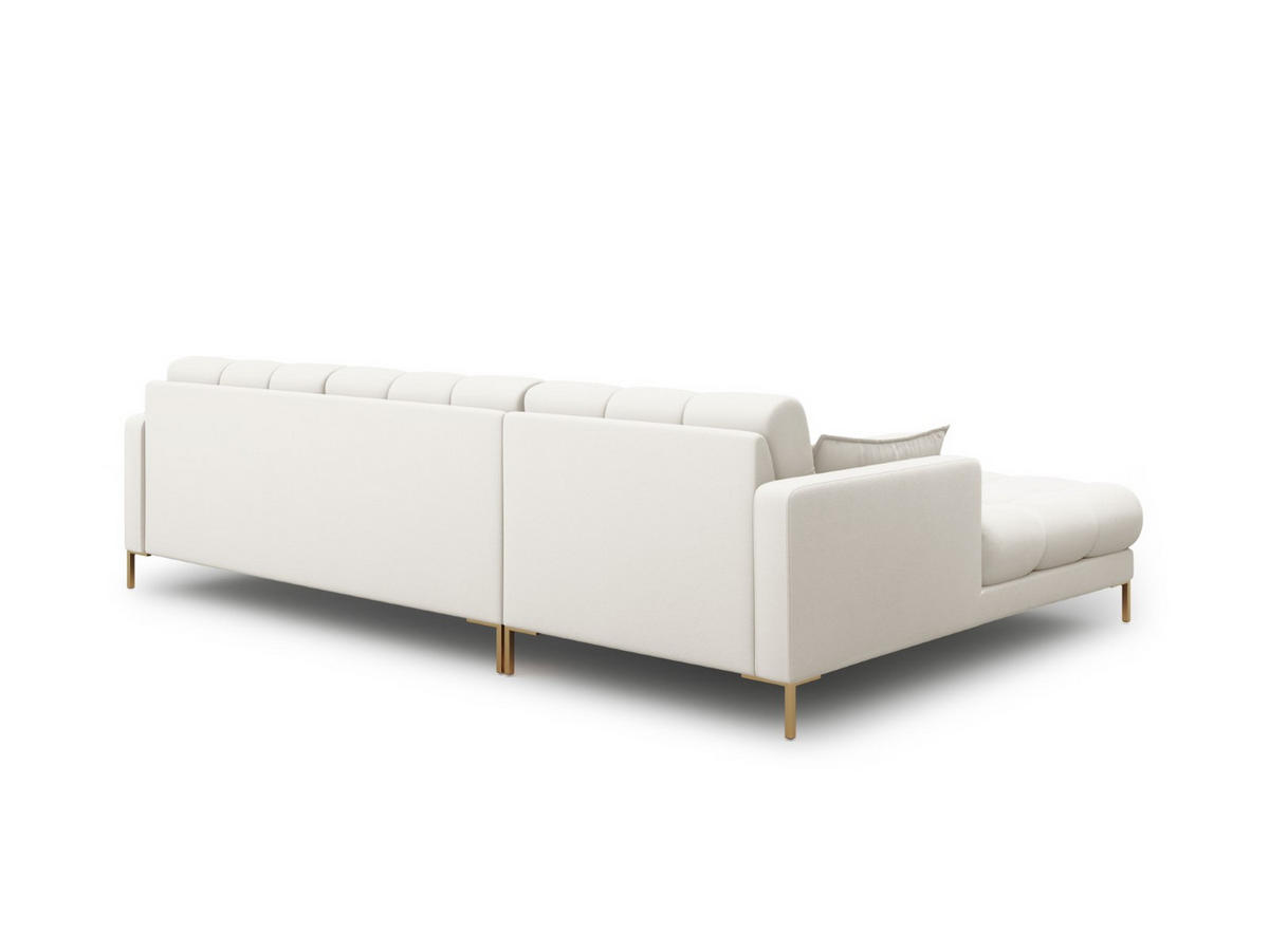 ECKSOFA links Mamaia aus strukturiertem Stoff leichtes beige 5 Sitzplätze - Creme, Textil (185/293cm) - Micadoni