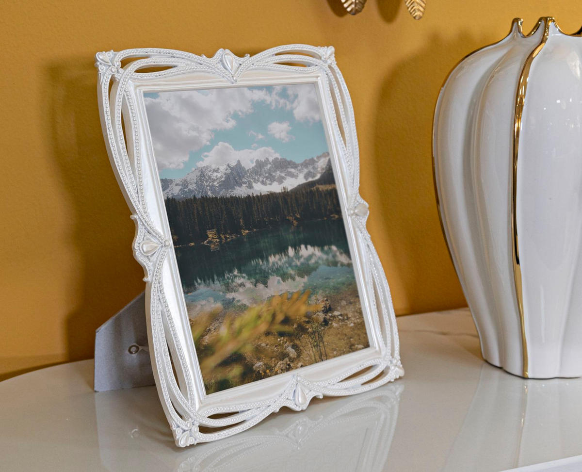 BILDERRAHMEN Tape, Fotoformat 20 x 25 cm, silberfarben, Polyresin und Glas, Rahmen 27 x 1,7 x 32 cm - Silberfarben, Glas/Kunststoff (27/32/1.7cm) - Mauro Ferretti