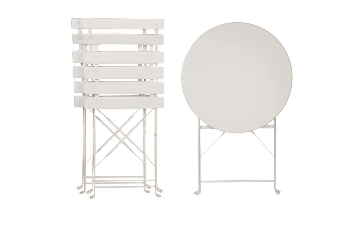 BISTRO SET Weiß - Weiß, Metall - Albatros