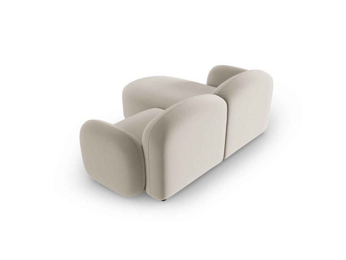 ECKSOFA rechts Blair aus Samt leichtes beige 3 Sitzplätze - Beige, Textil (155/194cm) - Micadoni