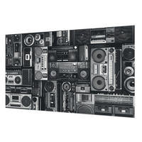 FOTOTAPETE 416x254 cm - Retro-Radio - Schwarz, Textil (416/254cm) - Wallfluent