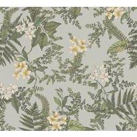 VLIESTAPETE Grün 53/1005 cm - Grau, Textil (53/1cm) - KUNSTLOFT