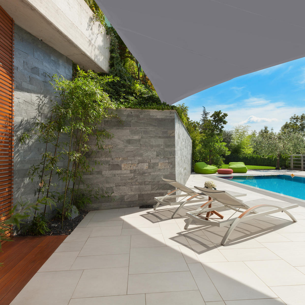 SONNENSEGEL - Grau, Textil/Metall (600/510cm) - Relaxdays