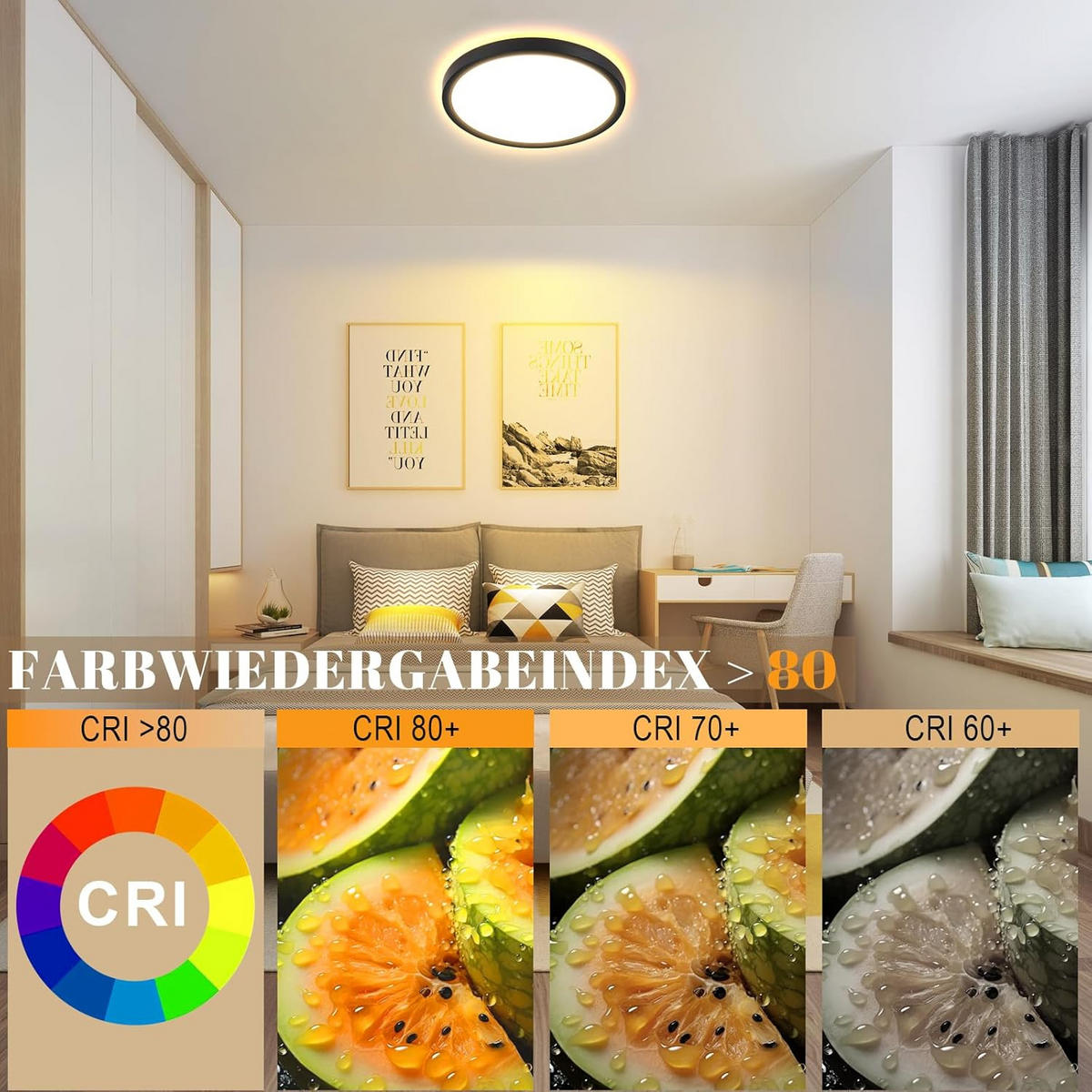 LED-DECKENLEUCHTE Dornwacht 22.0/2.6/22 cm - Schwarz, Kunststoff (22/22/2.6cm) - ZMH