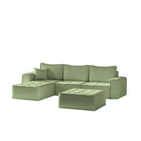 ECKSOFA Sande In Alpine - Hellgrün, Holzwerkstoff/Textil (292/192cm) - Fun Möbel