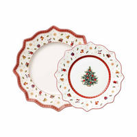 TELLER-SET Toy's Delight weiß-rot - Rot/Weiß, Keramik (30.5/17/30.5cm) - Villeroy & Boch