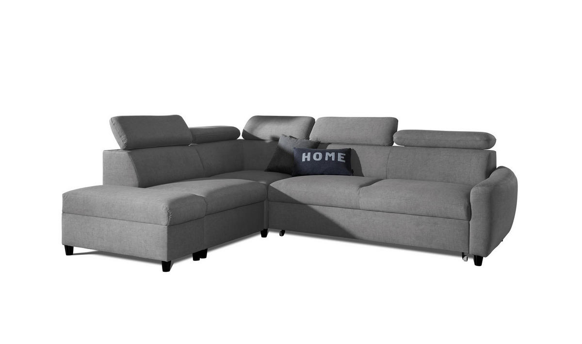 ECKSOFA Schlafsofa Anton In Esito - Grau, Holzwerkstoff/Textil (265/205cm) - Fun Möbel