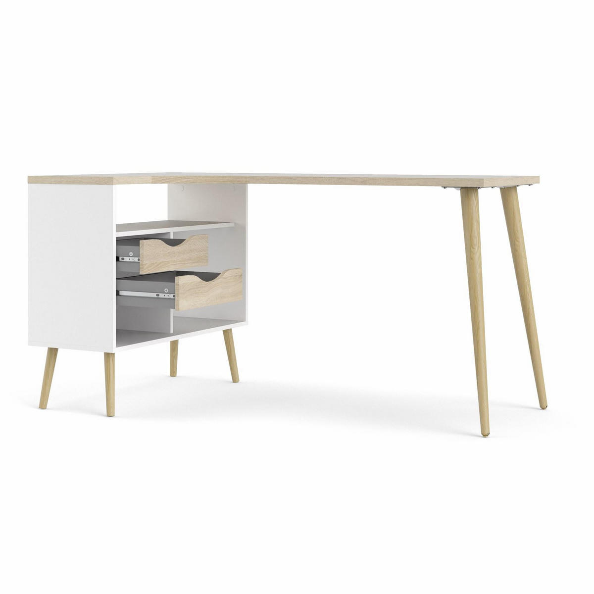 ECKSCHREIBTISCH Weiß - Weiß, Holzwerkstoff (81/145/76cm) - ebuy24