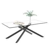 COUCHTISCH aus Sicherheitsglas 100x60x46 cm und Metall Schwarz - Schwarz, Glas (100/60/46cm) - IVMEU