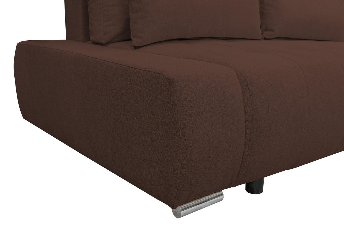 ECKSOFA Bloom mit Bettkasten und Schlaffunktion L-Form - Braun, Textil (267/185cm)