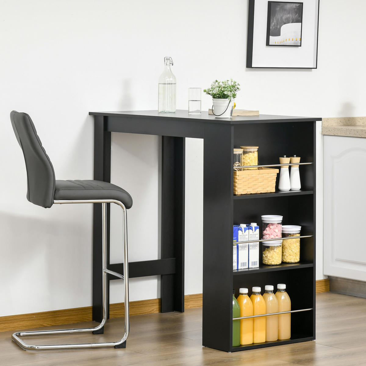 BARTISCH Schwarz 1 Stück - Schwarz, Kunststoff (112/57/106cm) - GiPP