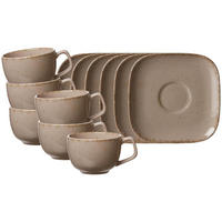 KAFFEETASSEN MIT UNTERTASSEN Casa grau 200 ml 6er Set - Grau, Keramik (13.5/9/13.5cm) - Ritzenhoff Breker