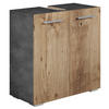 WASCHBECKENUNTERSCHRANK Jupiter 2 Türen Grau / Kastanien Eiche - 60 x 30 x 60 cm - Honigeiche/Grau, Holz (60/60/30cm) - Badplaats